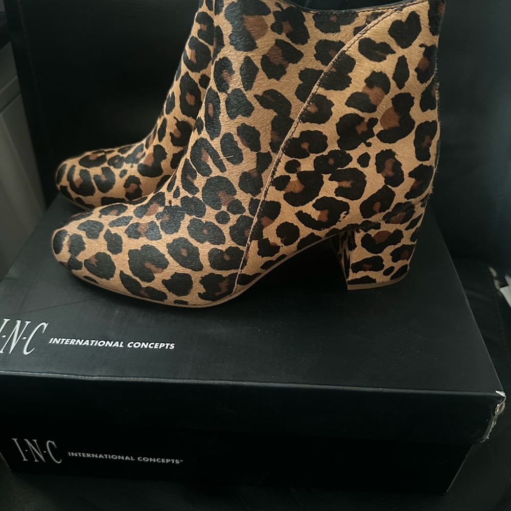 INC International Concepts Women's Animal Print Ankle Boots
